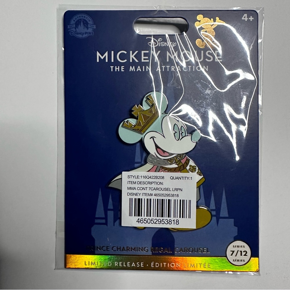 Disney Mickey Mouse The Main Attraction Prince Charming Regal Carousel 7/12 Pin